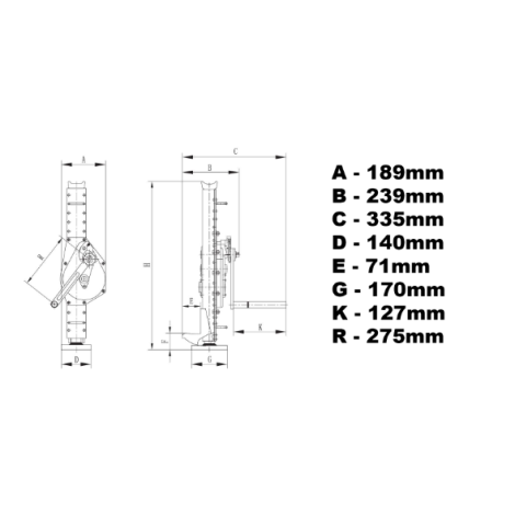 Korbowy podnośnik kolejowy zębatkowy 5000kg 5t Viber System kod: PK5 - 6